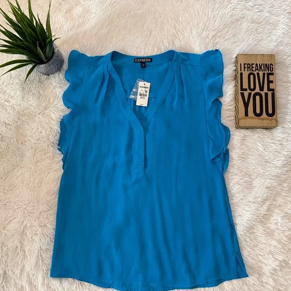 NWT Express Flutter Sleeve Top / Blouse - Picture 1 of 7